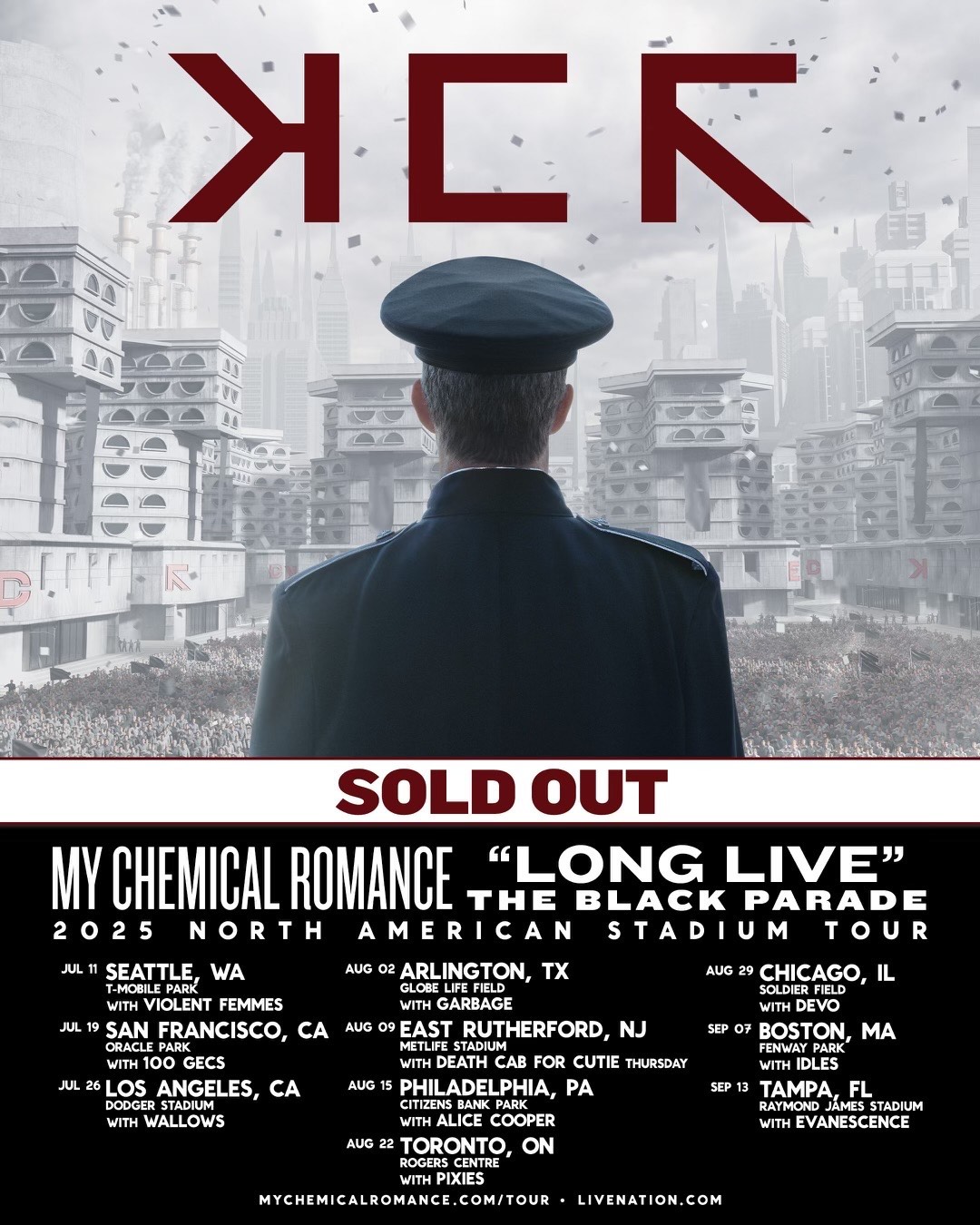 My Chemical Romance Long Live: The Black Parade Tour Poster 2025-2026
