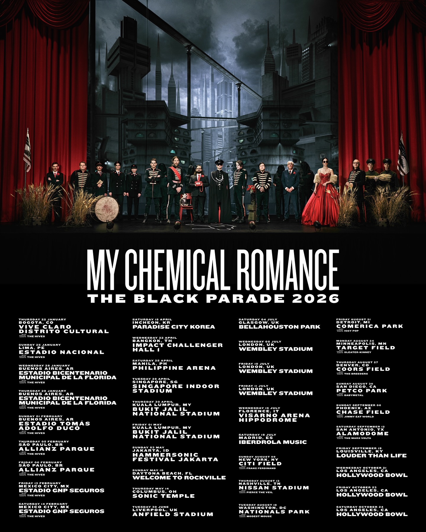My Chemical Romance Long Live The Black Parade Tour Poster 2026